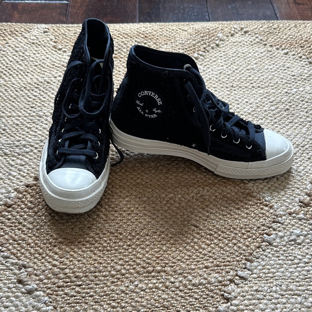 Converse Chuck 70 Varsity Hi Faux Shearling Black high tops